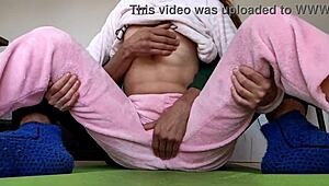 Teasing My 18yo Stepsister’s Small Tits and Wet Horny Pussy in Pajama