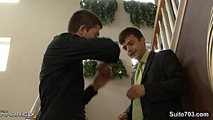 At the wedding, a naughty married man gives blowjob to a gay bride