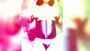 tranny dancing crazy in lingerie