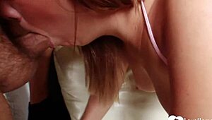 My hot girlfriend begs for my cum