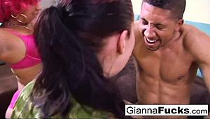 Babes Gianna and Pinky Team Up to Tease and Please a Cock!