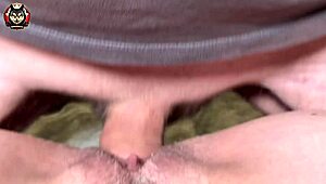 Ultra Close-Up Hairy Pussy Action with Intense Cumshot Finish!