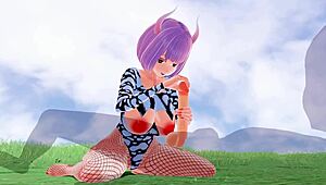 Big Tits Hentai Babe Rides Huge Cock In Fishnet