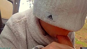 Suck my cock, milf whore, right here on the highway, he commands as cum splatters her face.