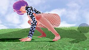 Big Tits Hentai Babe Rides Huge Cock In Fishnet