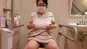 Chubby Japanese Milf Masturbates in Toilet During Shopping Spree! Unbelievable!
