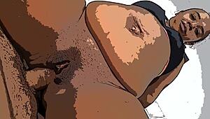 Anazinha do Mal takes intense anal in this wild cartoon effect scene, damn!