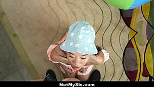 i'm the perv stepbro suggesting my tiny stepsister kimmy kimm play with my balls.