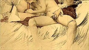 Vintage erotic drawings tell a sensual story