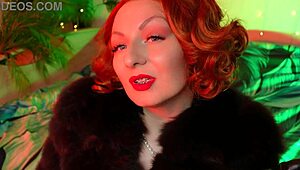 Lipstick fetish goddess Arya Grander dominates in fur and leather.