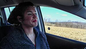 mother-in-law gets messy bukkake on the railroad