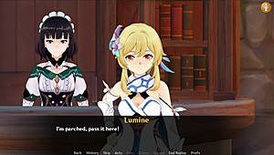 I bound Klee in this prank adventure part 6 with lesbian fingering and toys