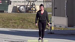 mother-in-law gets messy bukkake on the railroad