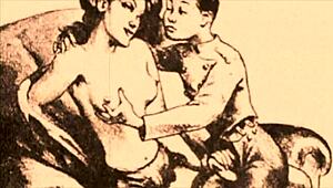 Vintage erotic drawings tell a sensual story