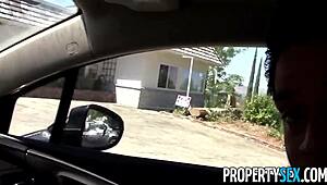 PropertySex - Horny wife tricks strangers into fucking her hard.