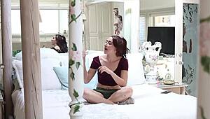 Stepbrother catches stepsister for sneaky anal sex