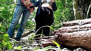 Sexy fat stranger helps me finish outdoors in public