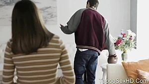 Sexy Brunette Sucks and Fucks the Football Player