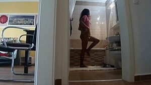 Almost bare to greet the delivery guy with my drone