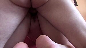 blindfolded and getting fucked by her while filming, cum on face