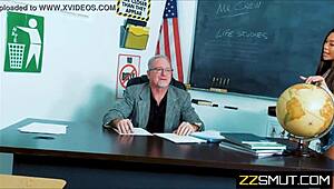 Asian Teen Girl Fucks Old Professor In Classroom Hardcore