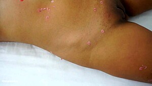 tied up my asian girlfriend for hot wax and spanking, ending with cim