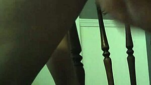 homemade video of a girl with hairy pierced pussy riding a big dildo in her ass