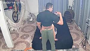 Latina couple fucks hard in pitbull kennel with oral and anal