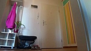 Almost bare to greet the delivery guy with my drone