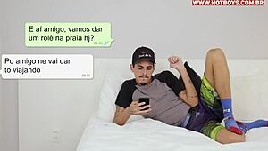 fucking my gay friend bareback for his skate, cum inside 😏