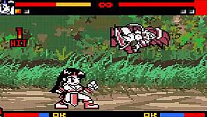 i'm in this climax battle with futanari fighters, rough sex fight on the ring leading to orgasm