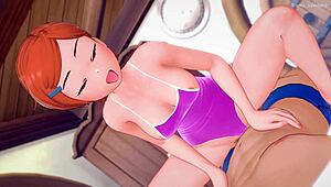 Gwen turns perverted and craves a big cock between her legs in this adult parody version.