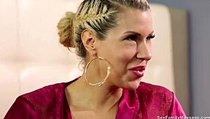 Busty milf and sexy babe explore lesbian action