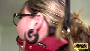 Chubby sub restrained and hammered by maledom pascal white