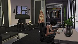 In The Sims 4, A Futa Gives Quick Facefuck To Partner