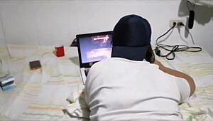 jovencita gamer gets punished for losing, like, i can’t even with her fat ass milf friend in doggystyle