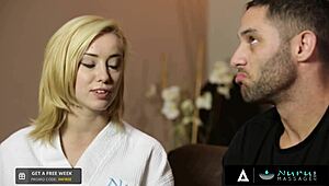 Haley Reed at Nurumassage gives a slidy soapy wet massage with extras