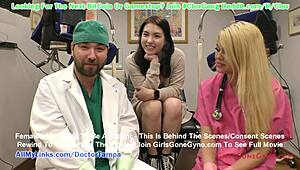 Clov - Busty Asian Mina Moon faces humiliating gyno exam by Doctor Tampa for university entry at GirlsGoneGyno com