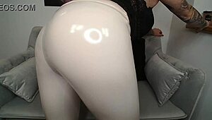 she rips off her latex outfit in a sexy striptease