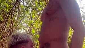 I took a walk behind the school, met a horny young guy, fucked his tight ass, and filled his mouth with cum.