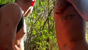 I took a walk behind the school, met a horny young guy, fucked his tight ass, and filled his mouth with cum.