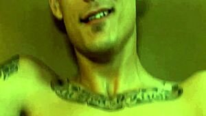 tattoo punk thug intensely jacks off to gay orgasm