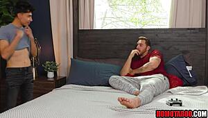 Hot Jock Carter Woods Teaches Young Stepbrother Raw Gay Sex with Big Cock