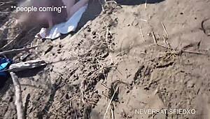 White Wife Takes Big Black Cock at Beach, Nearly Caught by Cuckold Husband!