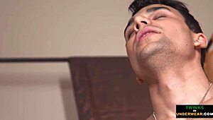 Watch the jock jizz on the twink's ass!