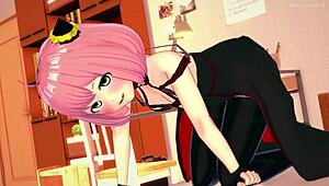 anya heats cock in adult costume version