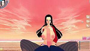 Boa Hancock in One Piece 3D hentai game POV