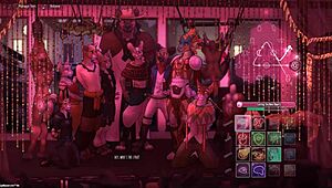 Spellbound gay furry hentai game features stripped bisexual orgy with bukkake and bdsm in front of crowd