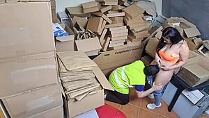 Sexy Latina Goddess Boss Spots Employee on Phone During a Heated Moment