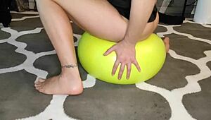 Hey, did you know a gymnastics ball can be fun and make you squirt like crazy?